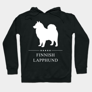 Finnish Lapphund Dog White Silhouette Hoodie